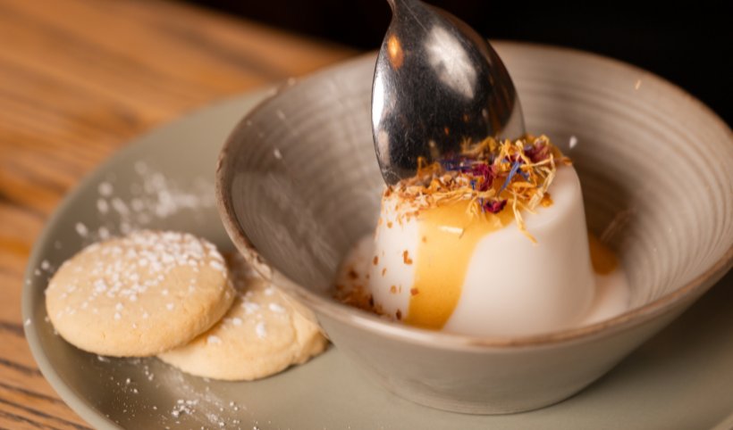 Coconut  passionfruit panna cotta The Rabbit Hotel